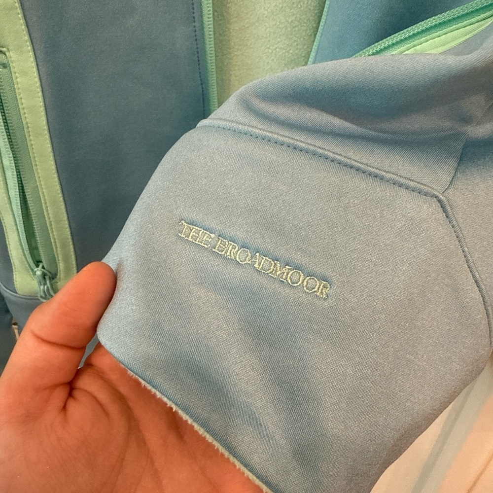 Peter Millar Element Warmth Full Zip Fleece Jacket Blue Mint Medium - Picture 7 of 8